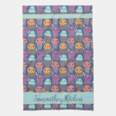Schattigee Kawaii kwal gepersonaliseerd Theedoek (Verticaal)