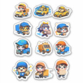 Schattigee Kawaii levering chauffeurs diensten Sticker (Voorkant)
