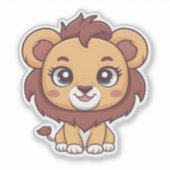 Schattigee Kawaii Lion Schattig Animal Design voor Sticker (Voorkant)