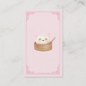 Schattigee Kawaii Little Dumpling Bao Roze Luier R Informatiekaartje (Achterkant)