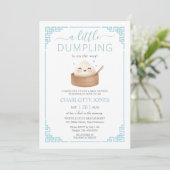 Schattigee Kawaii Little Dumpling Bun Blue Baby sh Kaart (Staand voorkant)