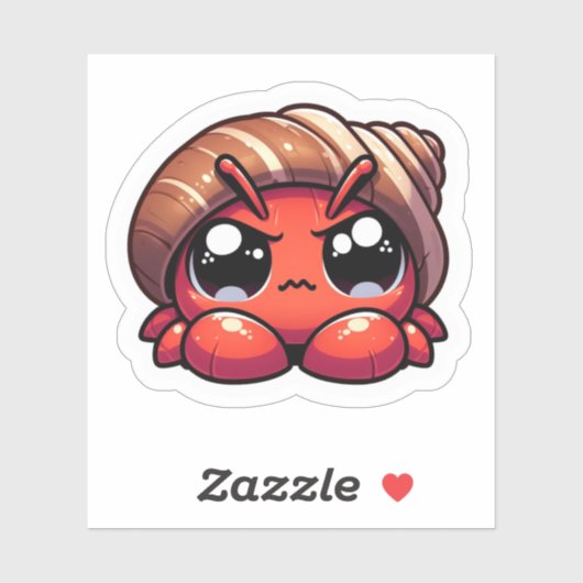 Schattigee Kawaii Mad Hermit Krab Sticker (Vel)