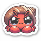 Schattigee Kawaii Mad Hermit Krab Sticker (Voorkant)