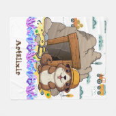 Schattigee Kawaii Miner Dier Gopher Modern Print Fleece Deken (Voorkant (Horizontaal))