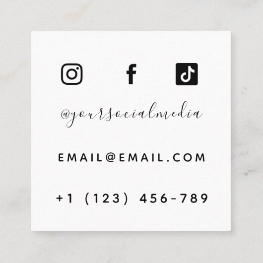 Schattigee Kawaii Moon Babysitter Daycare Social M Vierkante Visitekaartje (Achterkant)