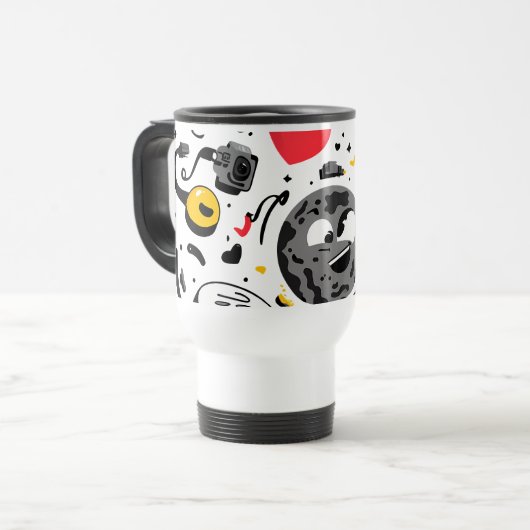Schattigee Kawaii Moon Cartoon Coffee Mok (Voorkant links)