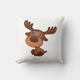 Schattigee Kawaii Moose Elk Herten Grappig Alaska  Kussen