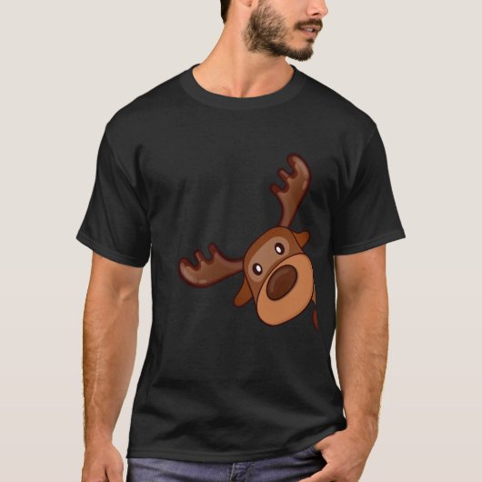 Schattigee Kawaii Moose Elk Herten Grappig Alaska  T-shirt (Voorkant)