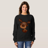Schattigee Kawaii Moose Elk Herten Grappig Alaska Trui (Voorkant volledig)