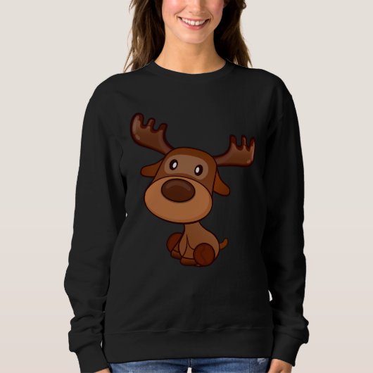 Schattigee Kawaii Moose Elk Herten Grappig Alaska Trui (Voorkant)