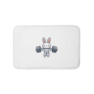 Schattigee Kawaii Muscular Rabbit Gewichtheffen Gr Badmat