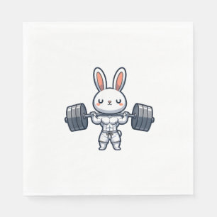 Schattigee Kawaii Muscular Rabbit Gewichtheffen Gr Servet