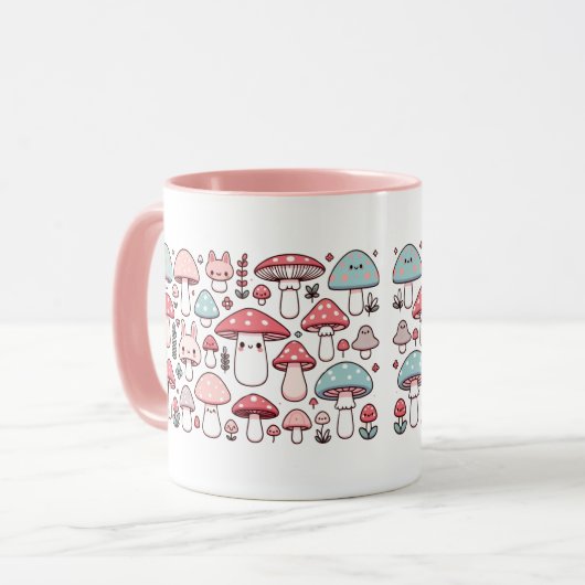 Schattigee Kawaii Mushroom Mok (Voorkant links)