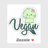 Schattigee Kawaii Mushroom Vegan Sticker (Vel)