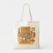Schattigee Kawaii Naughty Cat speelt met letters Tote Bag (Achterkant)