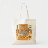 Schattigee Kawaii Naughty Cat speelt met letters Tote Bag (Voorkant)