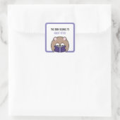 Schattigee Kawaii Nerdy Hamster Jongen Boekhoudste Vierkante Sticker (Tas)