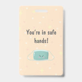 Schattigee Kawaii Nurse Name Badge gepersonaliseer (Achterkant)