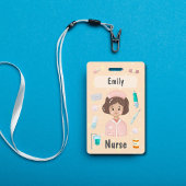Schattigee Kawaii Nurse Name Badge gepersonaliseer