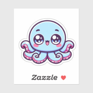 Schattigee Kawaii Octopus Custom-Cut Vinyl Sticker