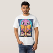 Schattigee Kawaii Octopus Het lezen van twee open  T-shirt (Voorkant volledig)