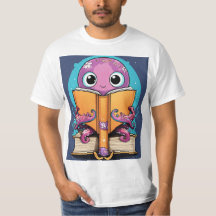 Schattigee Kawaii Octopus Het lezen van twee open 
