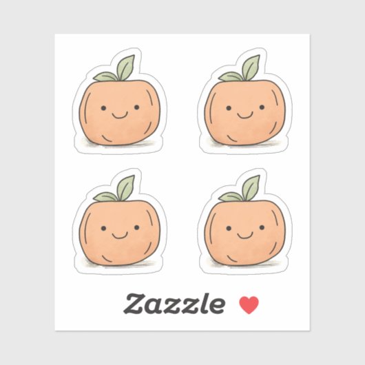 Schattigee Kawaii Oranje Waterverf Pompoen Sticker (Vel)