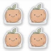Schattigee Kawaii Oranje Waterverf Pompoen Sticker (Voorkant)