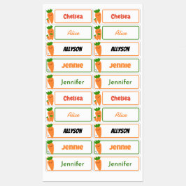 Schattigee Kawaii Oranje Wortelen Rechthoek Kinder Labels