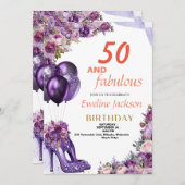 Schattigee Kawaii Paarse Verjaardag Kaart (Voorkant / Achterkant)