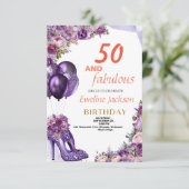 Schattigee Kawaii Paarse Verjaardag Kaart (Staand voorkant)