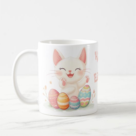 Schattigee Kawaii Paaskat Mok – Pastel Kat Pasen (Links)