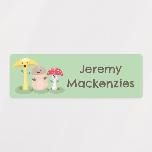 Schattigee kawaii paddenstoel paddenstoel geperson labels (Design 1)
