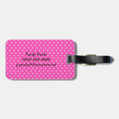 Schattigee Kawaii Panda Beer Monogram Roze Polka D Bagagelabel (Achterkant horizontaal)