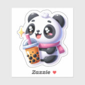 Schattigee Kawaii Panda Drink Boba Bubble Tea Kawa Sticker (Vel)