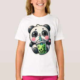 Schattigee Kawaii Panda Drink Boba Bubble Tea Kawa T-shirt