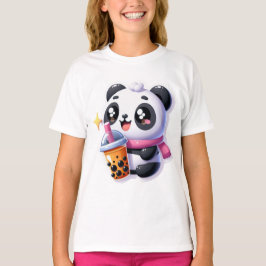 Schattigee Kawaii Panda Drink Boba Bubble Tea Kawa T-shirt
