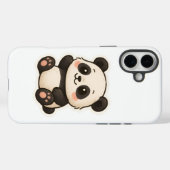 Schattigee Kawaii Panda iPhone 16 Plus Hoesje (Achterkant (horizontaal))