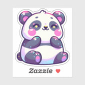 Schattigee Kawaii Panda met Pastel Hoogtepunten Sticker (Vel)