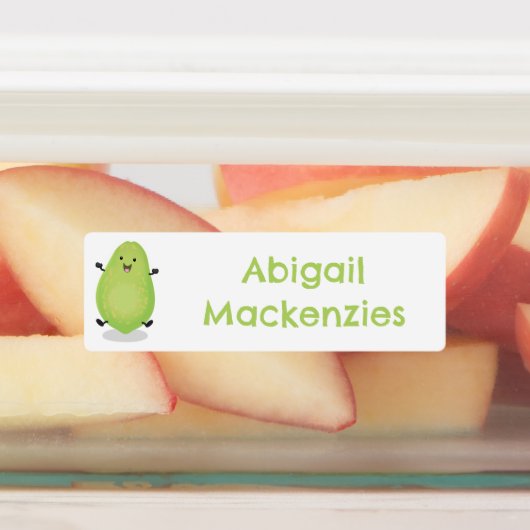Schattigee kawaii papaya poot cartoon gepersonalis labels (Aangebracht)
