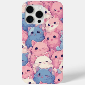 Schattigee Kawaii Pastel Cats Patroon iPhone Case