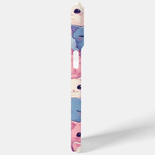 Schattigee Kawaii Pastel Cats Patroon iPhone Case (Achterkant / Rechts)