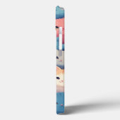 Schattigee Kawaii Pastel Cats Patroon iPhone Case (Achterkant / Links)