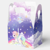 Schattigee Kawaii pastel eenhoorn met regenboog st Bedankdoosjes (Geopend)