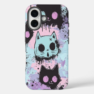 Schattigee Kawaii Pastel Gothic Patchwork Creepy C iPhone 16 Hoesje