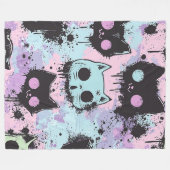 Schattigee Kawaii Pastel Gothic Patchwork Creepy C Fleece Deken (Voorkant (Horizontaal))