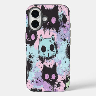 Schattigee Kawaii Pastel Gothic Patchwork Creepy C iPhone 16 Hoesje