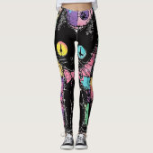 Schattigee Kawaii Pastel Gothic Patchwork Creepy C Leggings (Voorkant)
