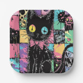 Schattigee Kawaii Pastel Gothic Patchwork Creepy C Papieren Bordje (Voorkant)