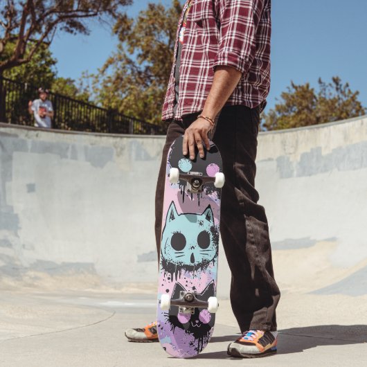 Schattigee Kawaii Pastel Gothic Patchwork Creepy C Persoonlijk Skateboard (Buiten 2)